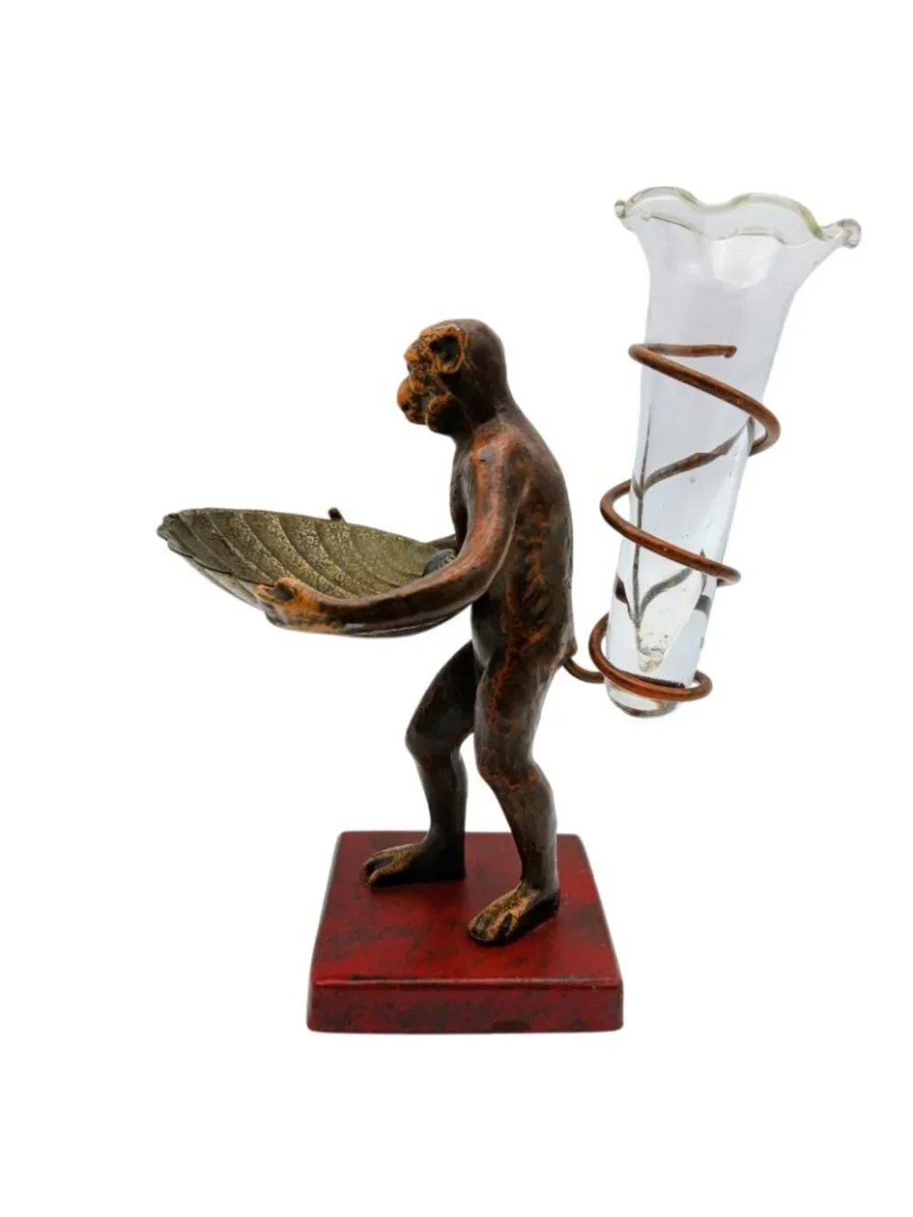 Petite Choses Monkey Bud Vase Clamshell Tray Cast Metal Figure 6